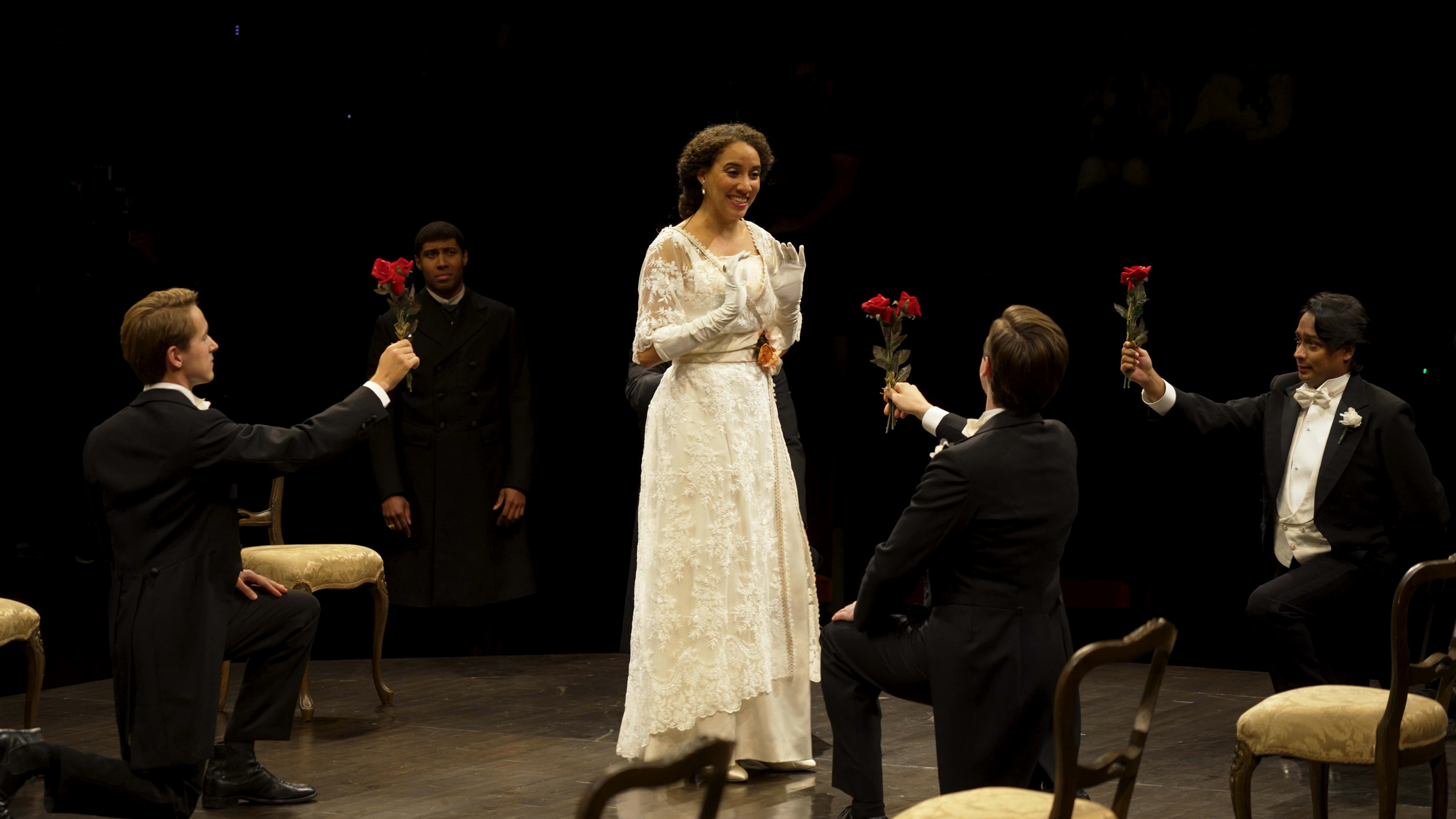 4 actors performing in All's Well that Ends Well at the Stratford Festival in Stratford, Ontario, Canada